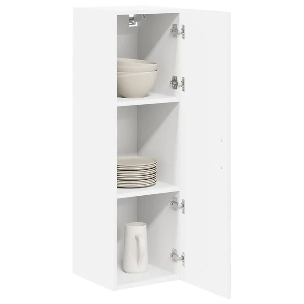 Wall Cabinet Kitchen Storage 30 x 31 x 100 cm High Gloss White Modern