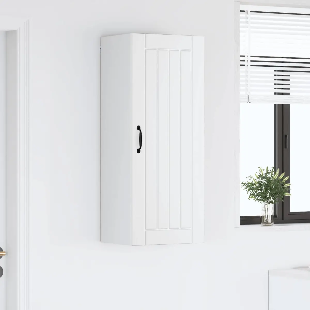 White Kitchen Wall Cabinet with Easy Maintenance