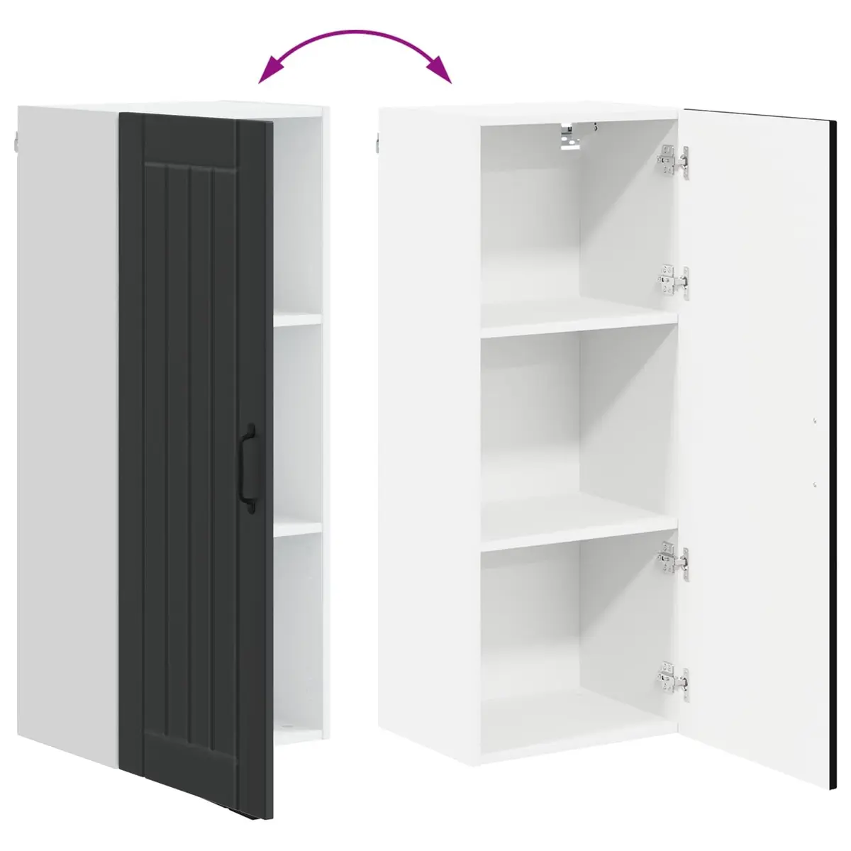 Wall Cabinet Kitchen Storage Dishwasher Panel 40 x 31 x 100 cm Black