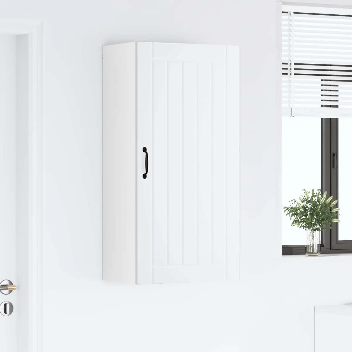 Wall Cabinet Dishwasher Panel Modern Kitchen Storage 50x31x100cm White