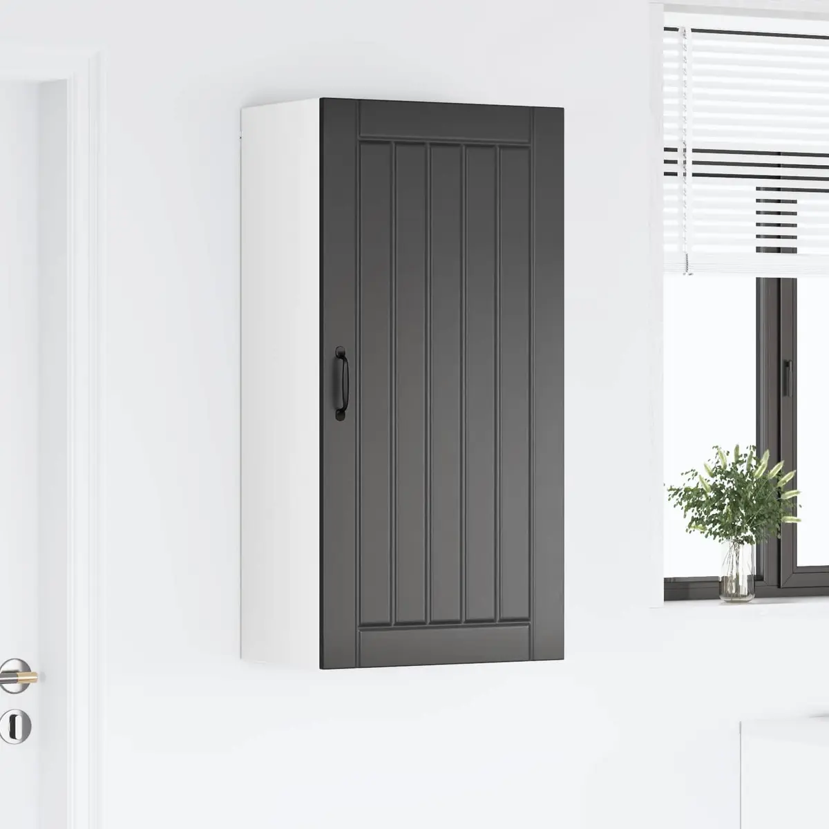 Wall Cabinet Kitchen Storage Dishwasher Panel 50x31x100cm Black