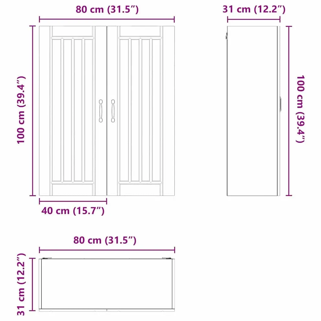 Dishwasher Panel Kitchen Cabinet White Engineered Wood 80x31x100cm