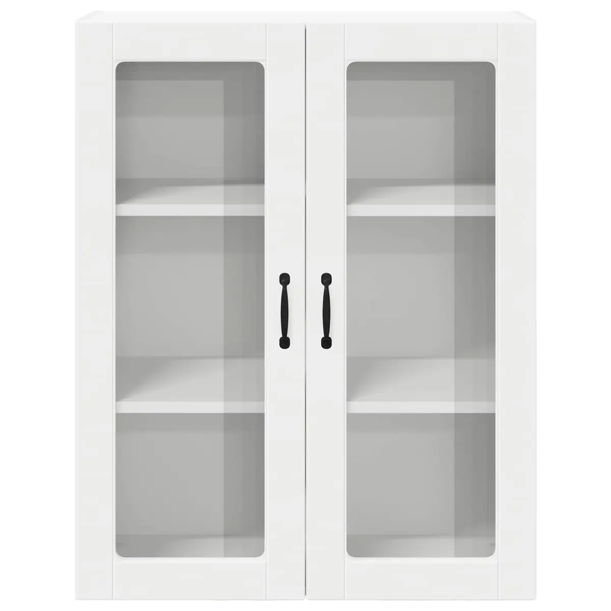 Wall Glass Cabinet Kitchen Storage Unit 80 x 31 x 100 cm White Modern Furniture