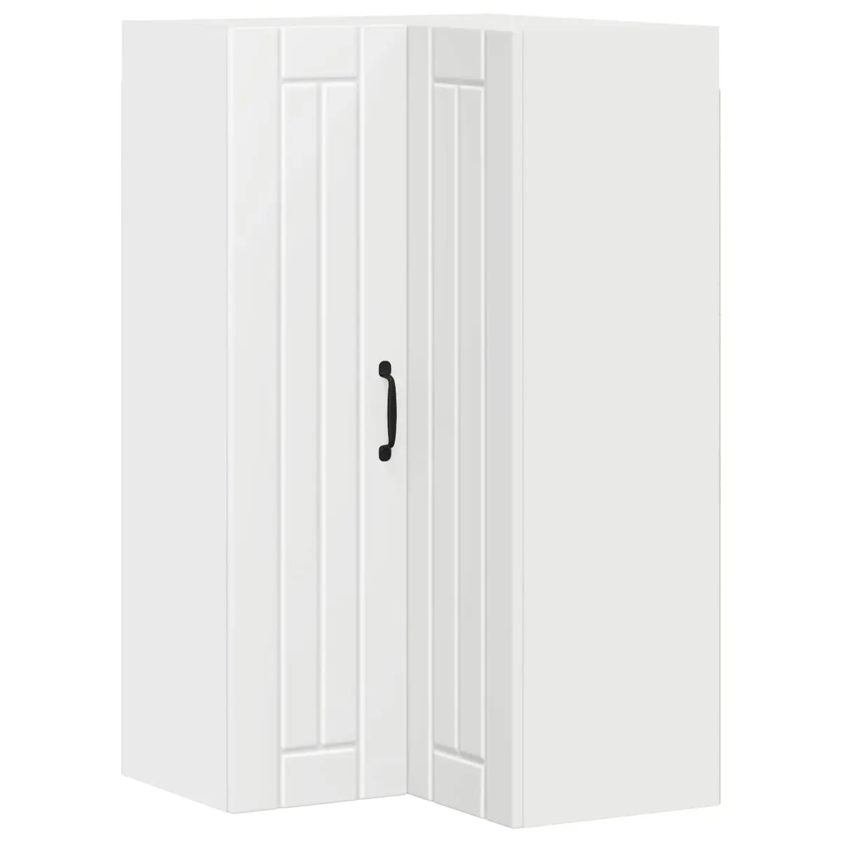 White Wooden Wall Corner Cabinet Kitchen Storage Unit 57 x 57 x 100 cm Modern