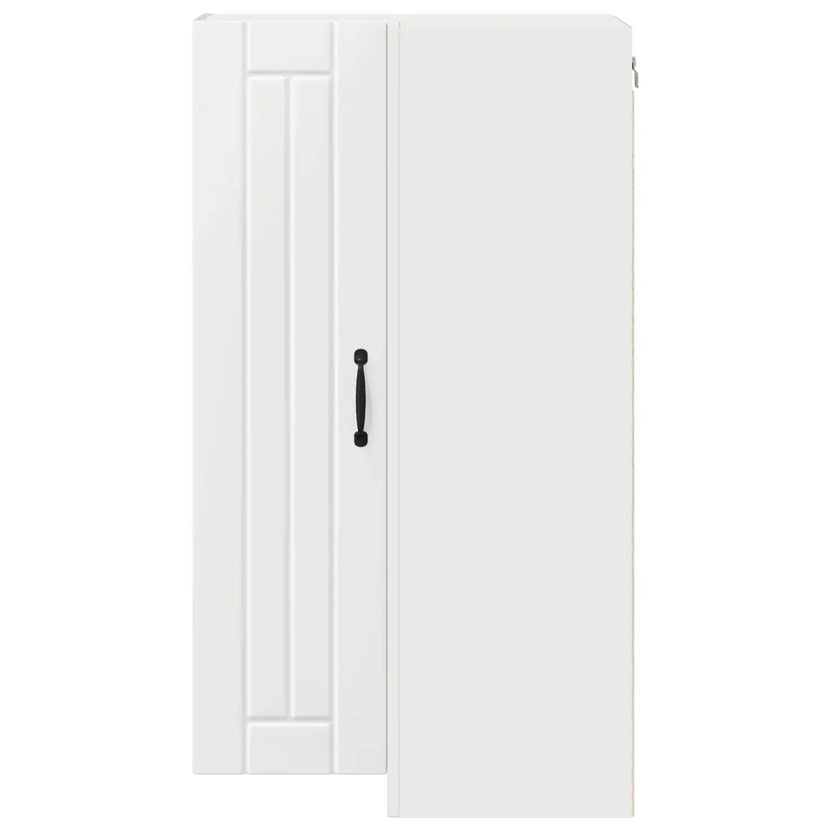 White Wooden Wall Corner Cabinet Kitchen Storage Unit 57 x 57 x 100 cm Modern