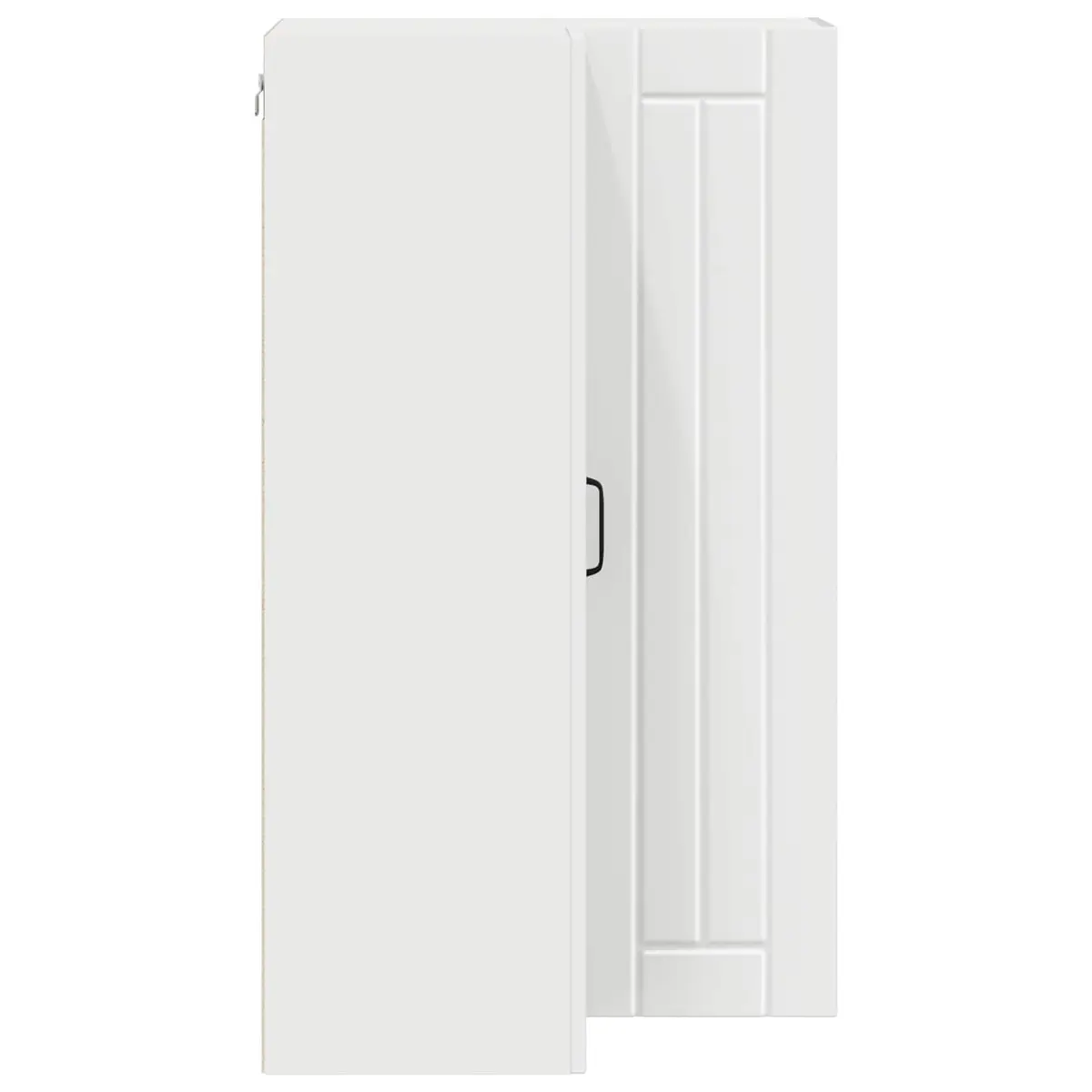 White Wooden Wall Corner Cabinet Kitchen Storage Unit 57 x 57 x 100 cm Modern