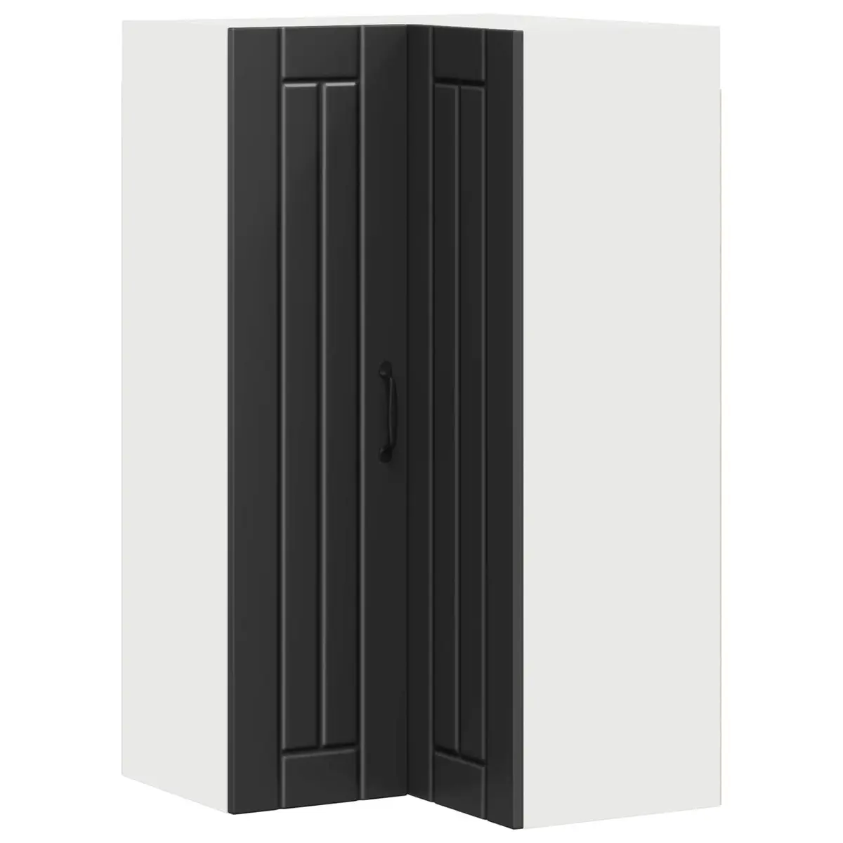 Wall Corner Kitchen Cabinet Storage 57x57x100cm Black Modern