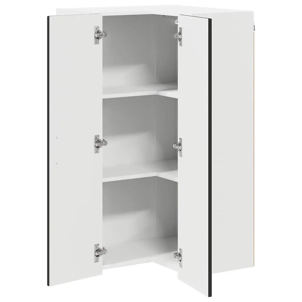 Wall Corner Kitchen Cabinet Storage 57x57x100cm Black Modern