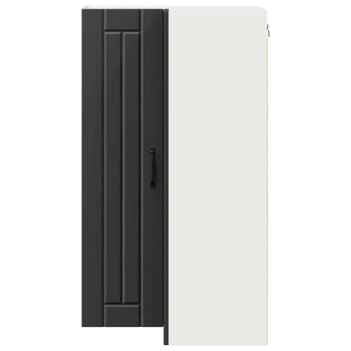 Wall Corner Kitchen Cabinet Storage 57x57x100cm Black Modern