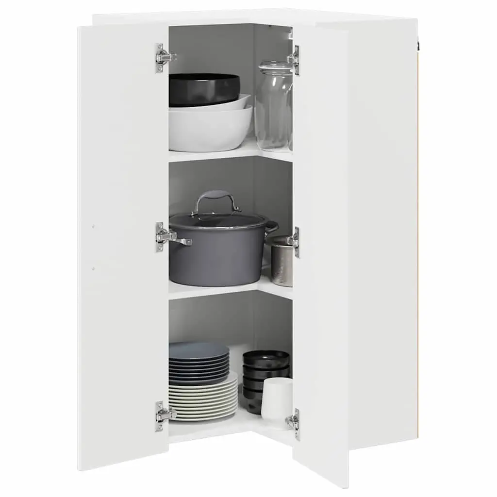 High Gloss White Corner Cabinet for Kitchen Use