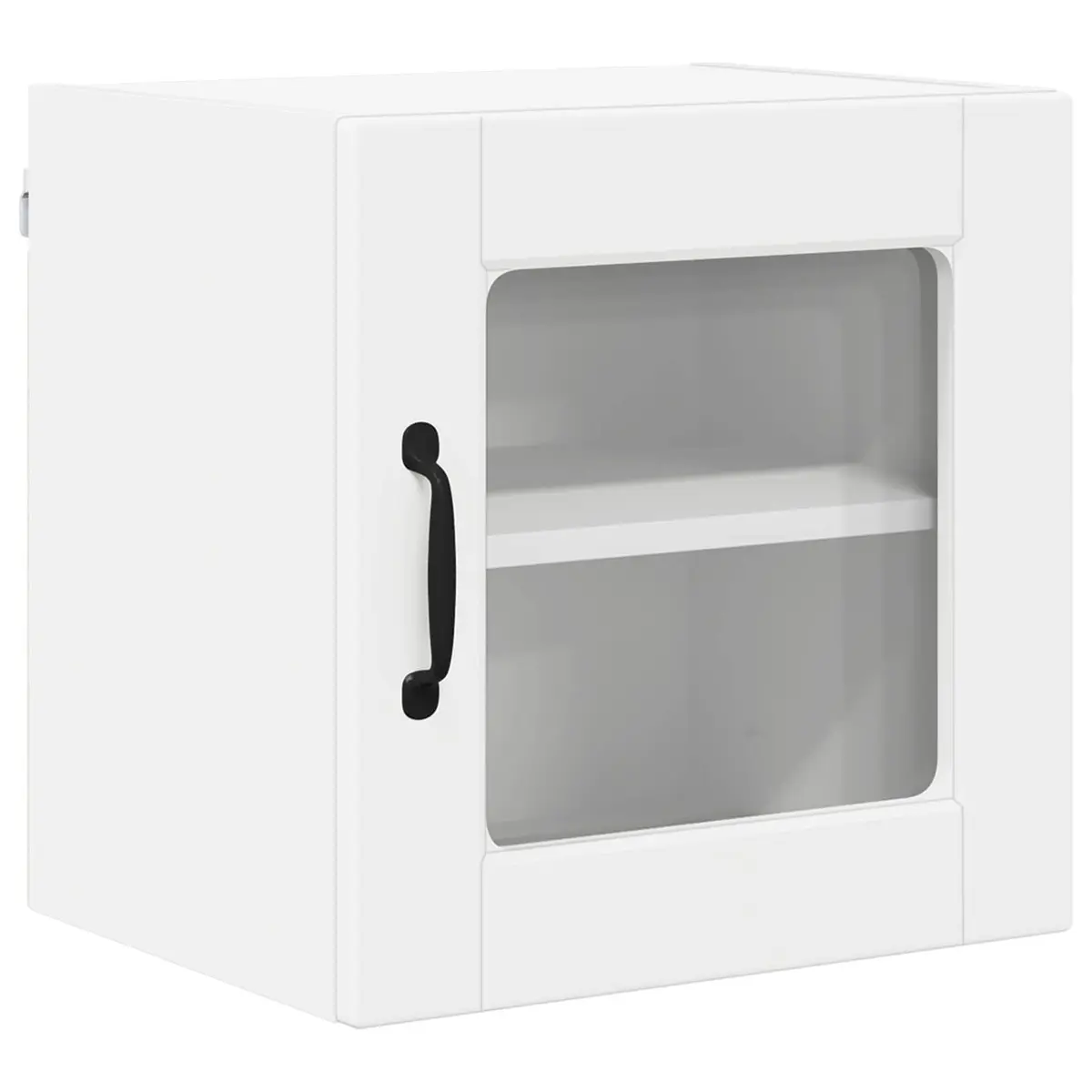 Wall Glass Cabinet Kitchen Storage White Engineered Wood 40x31x40cm Shelves