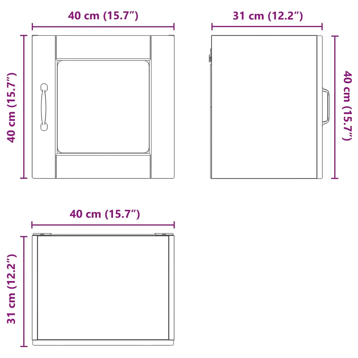 Wall Glass Cabinet Kitchen Storage White Engineered Wood 40x31x40cm Shelves