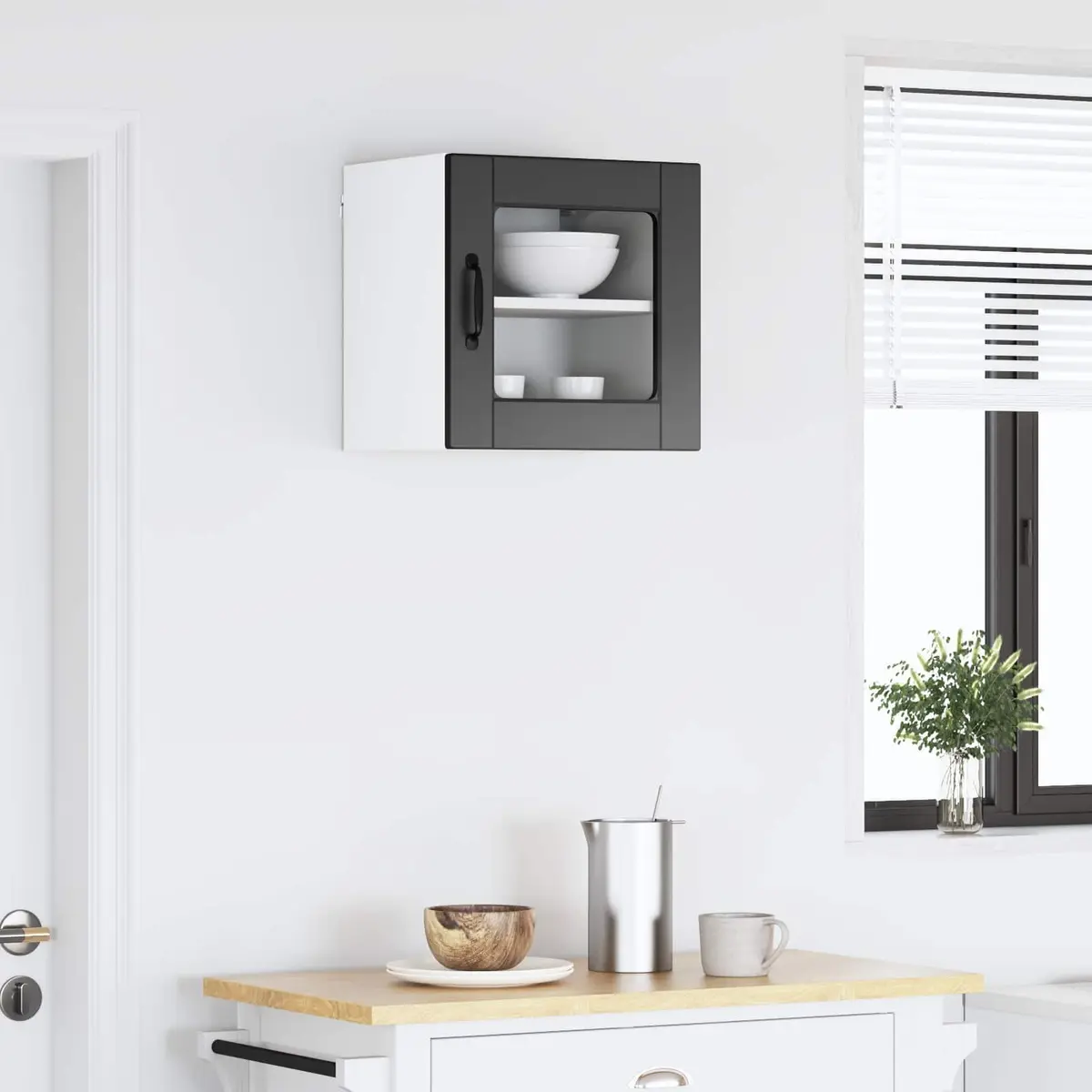 Wall Cabinet Kitchen Storage 40x31x40cm Black Engineered Wood