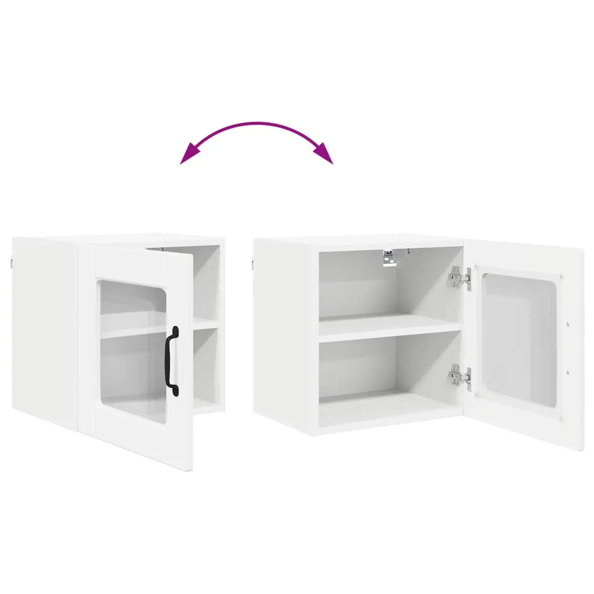 High Gloss White Wall Glass Cabinet for Kitchens