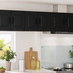 PORTO Kitchen Wall Cabinet in Black - Smart and Stylish