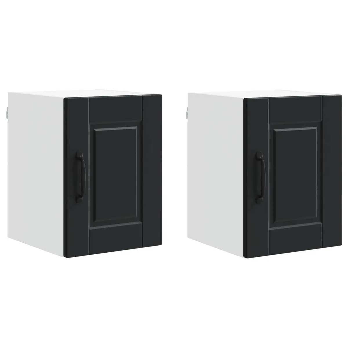 Wall Cabinet Kitchen Storage Engineered Wood Black 30 x 31 x 40 cm 2 Pieces