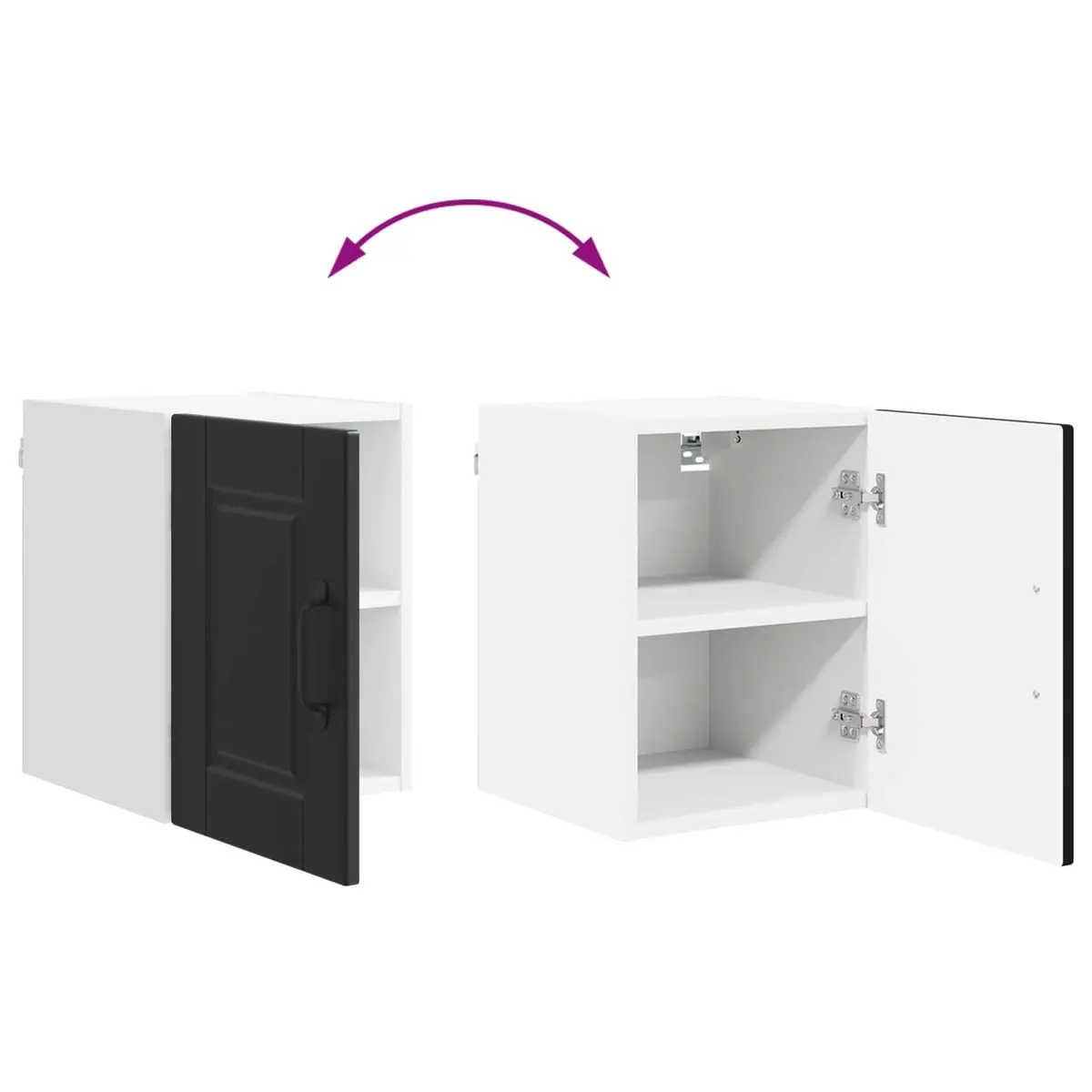 Wall Cabinet Kitchen Storage Engineered Wood Black 30 x 31 x 40 cm 2 Pieces
