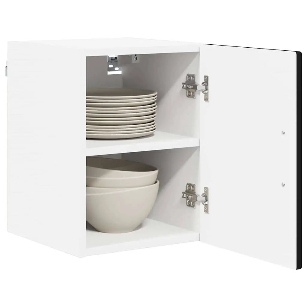 Wall Cabinet Kitchen Storage Engineered Wood Black 30 x 31 x 40 cm 2 Pieces