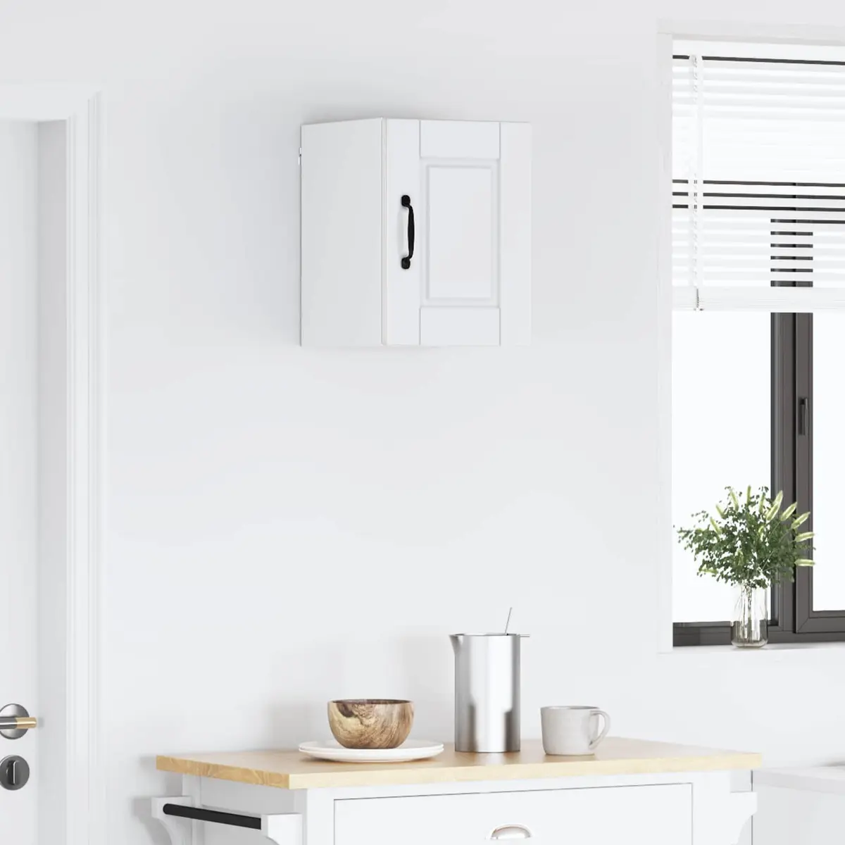 High Gloss White Wall Cabinet for Kitchens