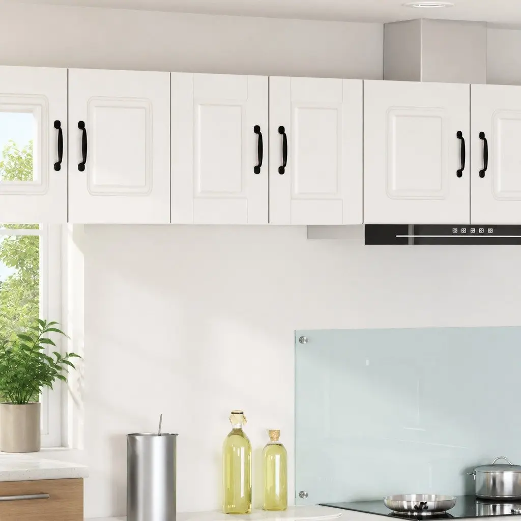 Wall Cabinet High Gloss White Kitchen Storage Organiser 30x31x40cm 2 Piece