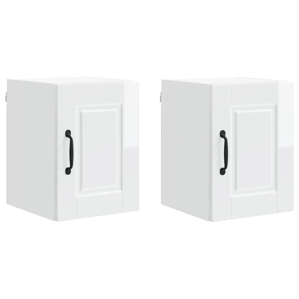 Wall Cabinet High Gloss White Kitchen Storage Organiser 30x31x40cm 2 Piece