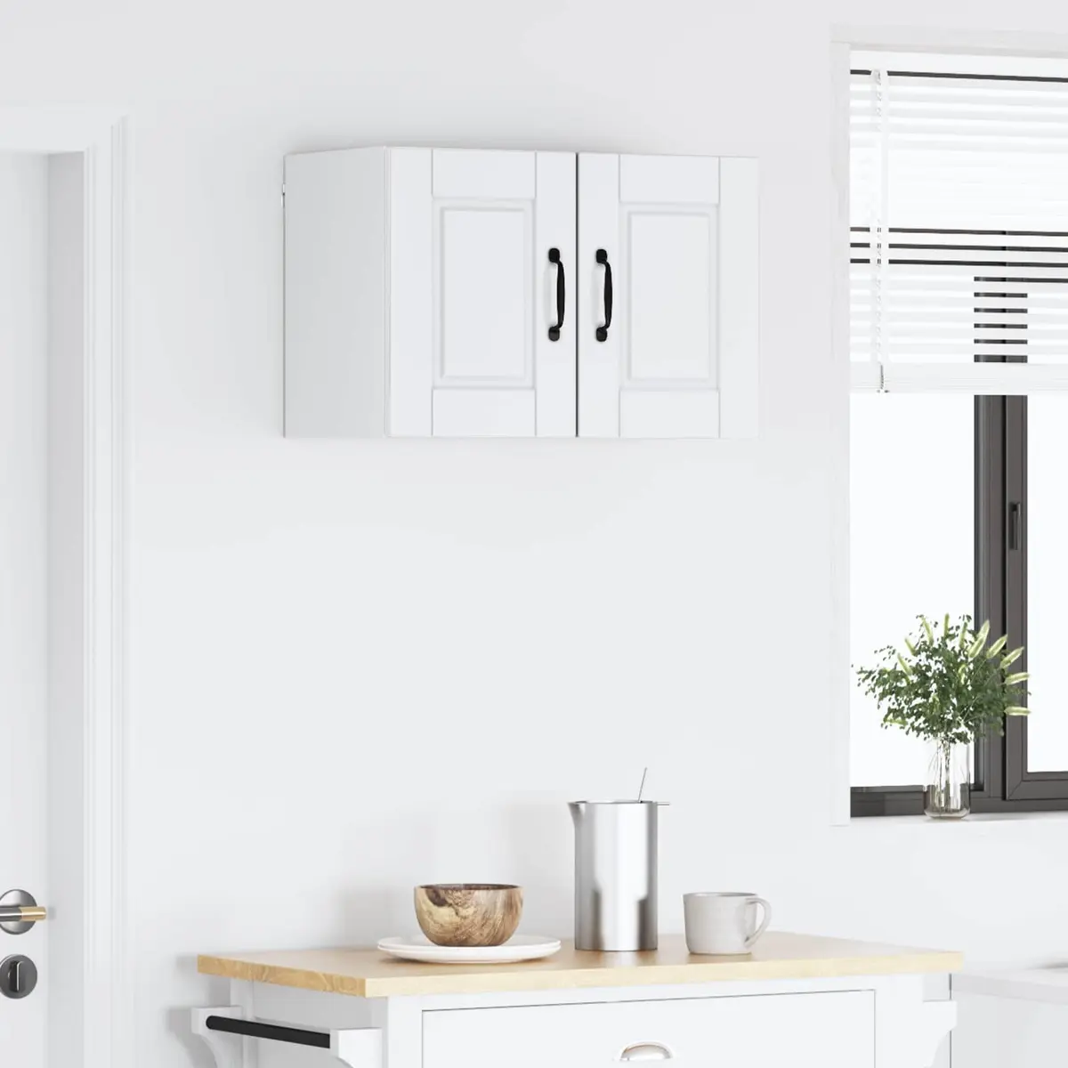 Wall Cabinet High Gloss White Kitchen Storage Organiser 30x31x40cm 2 Piece