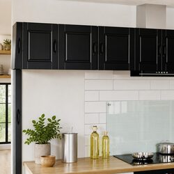 Functional Wall Cabinet Kitchen Storage in Black 40x31x40 cm