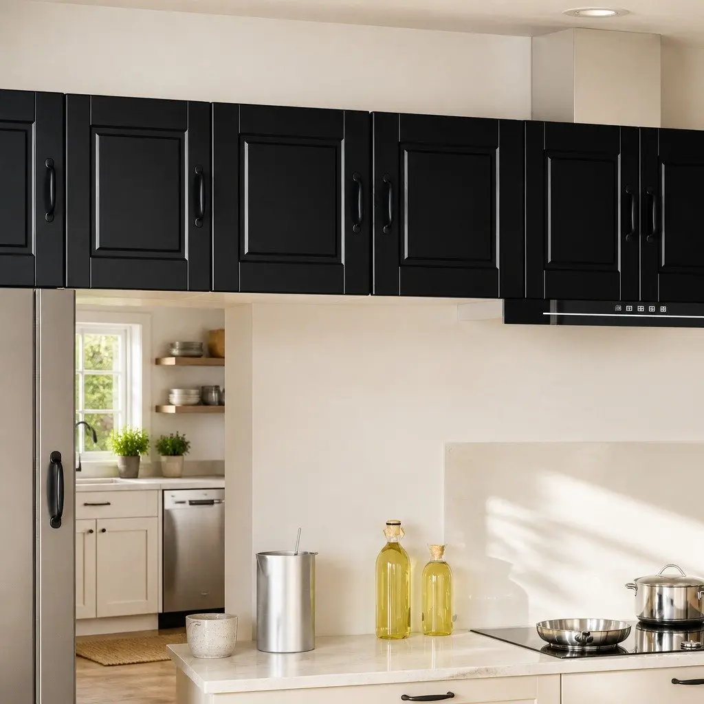 Wall Cabinet Kitchen Storage 40 x 31 x 40 cm Black 2 Pieces Engineered Wood