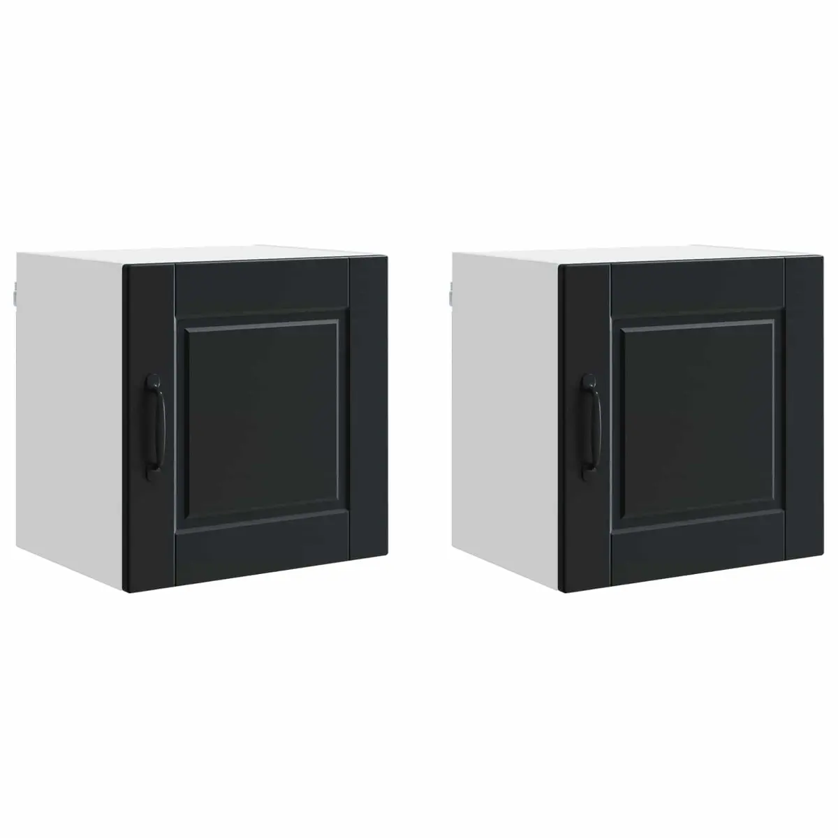 Wall Cabinet Kitchen Storage 40 x 31 x 40 cm Black 2 Pieces Engineered Wood