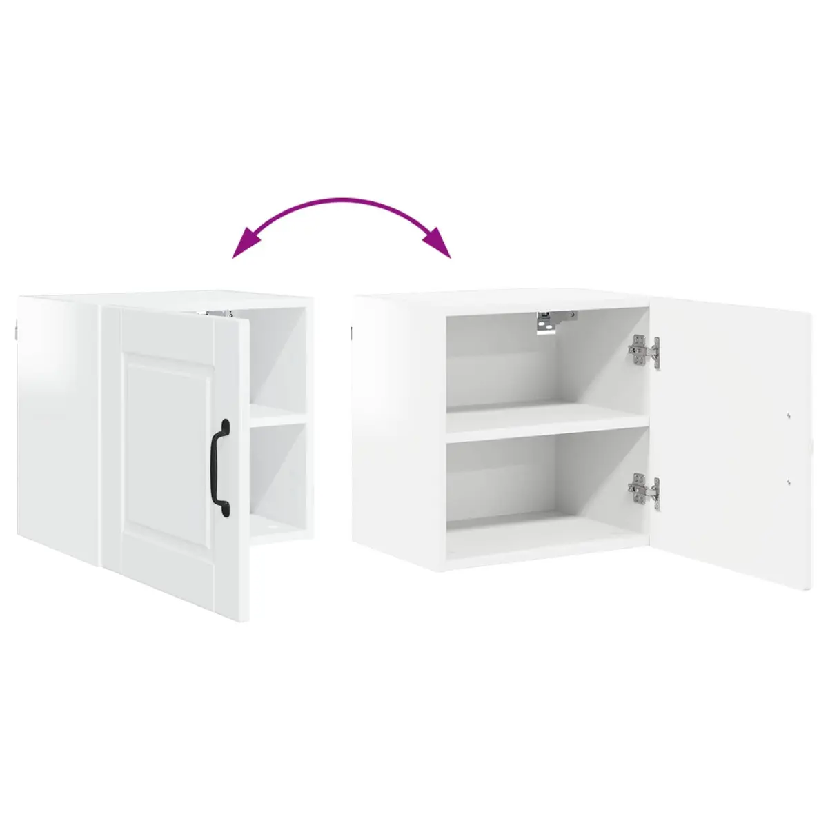 Wall Cabinet in High Gloss White Finish