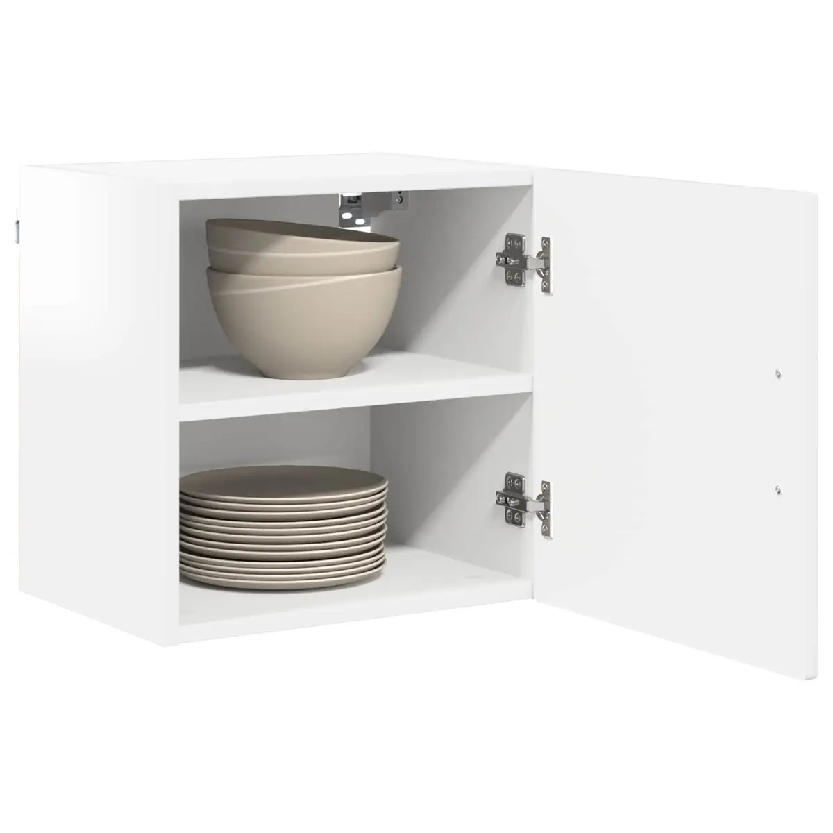 Wall Cabinet in High Gloss White Finish