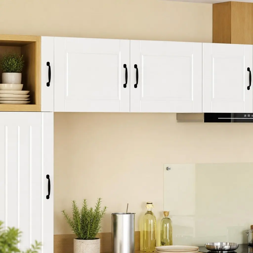 Wall Cabinet Kitchen Storage White 50 x 31 x 40 cm Set of 2