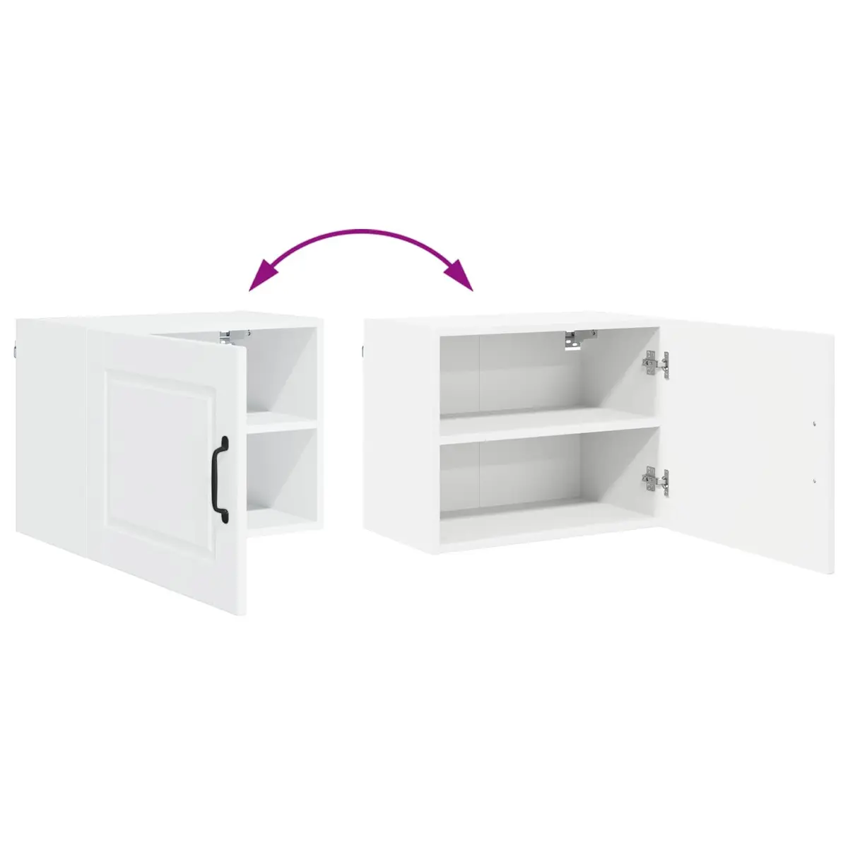 Wall Cabinet Kitchen Storage White 50 x 31 x 40 cm Set of 2