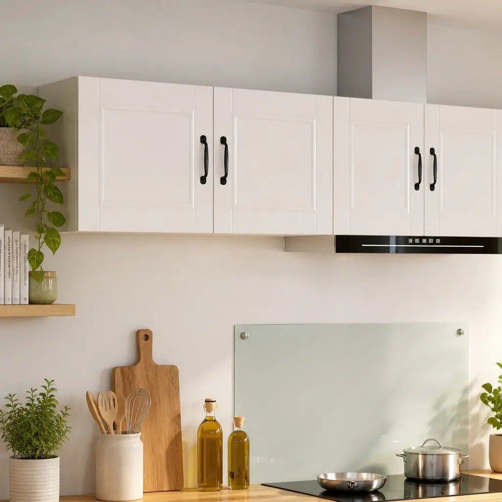 Wall Cabinet Kitchen Storage 50 x 31 x 40 cm High Gloss White 2 Pieces