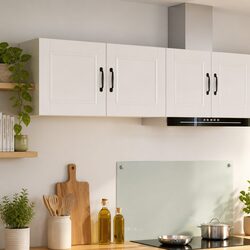 Reliable Storage Solution with High Gloss White Cabinets