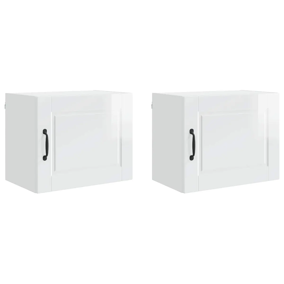 Wall Cabinet Kitchen Storage 50 x 31 x 40 cm High Gloss White 2 Pieces