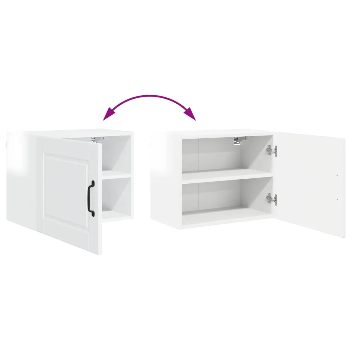 Wall Cabinet Kitchen Storage 50 x 31 x 40 cm High Gloss White 2 Pieces