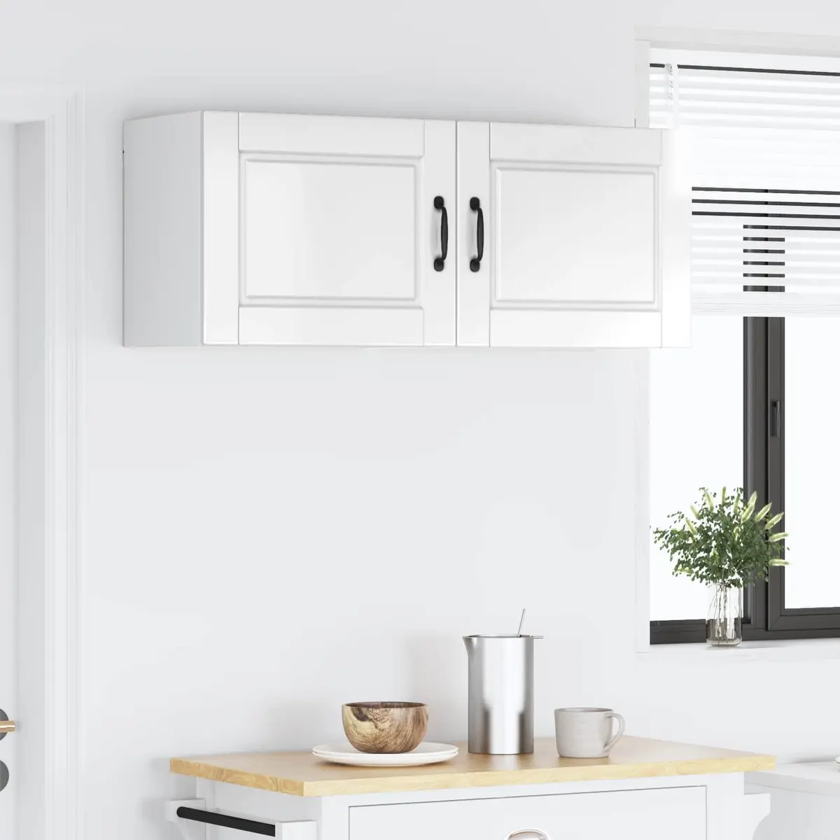 Wall Cabinet Kitchen Storage 50 x 31 x 40 cm High Gloss White 2 Pieces