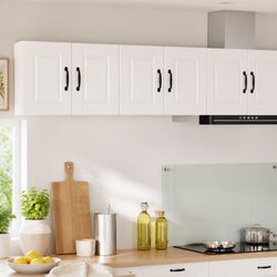 Wall Cabinet PORTO 2 Pcs White Kitchen Storage Engineered Wood 60x31x40cm