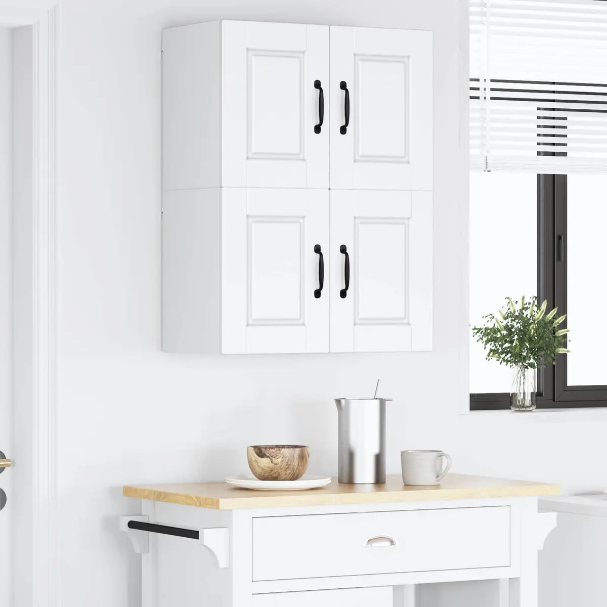 Wall Cabinet Kitchen Storage 60x31x40cm White 2 Pcs Engineered Wood