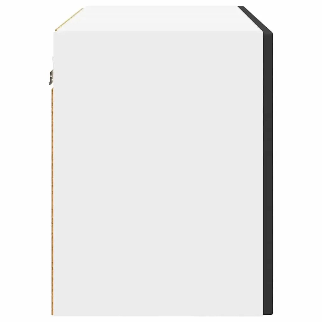 Wall Cabinet Kitchen Storage 60x31x40cm Black Engineered Wood Shelves Unit