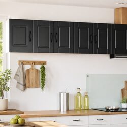 Practical Black Kitchen Cabinet Set - 2pcs PORTO