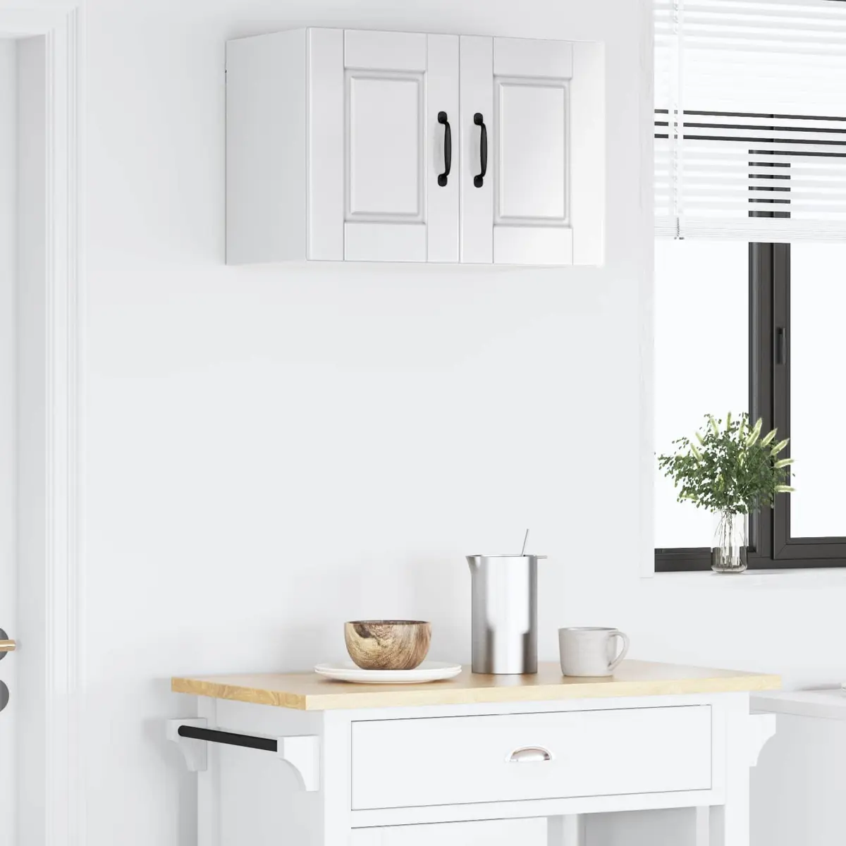 Wall Cabinet High Gloss White Kitchen Storage 60 x 31 x 40 cm