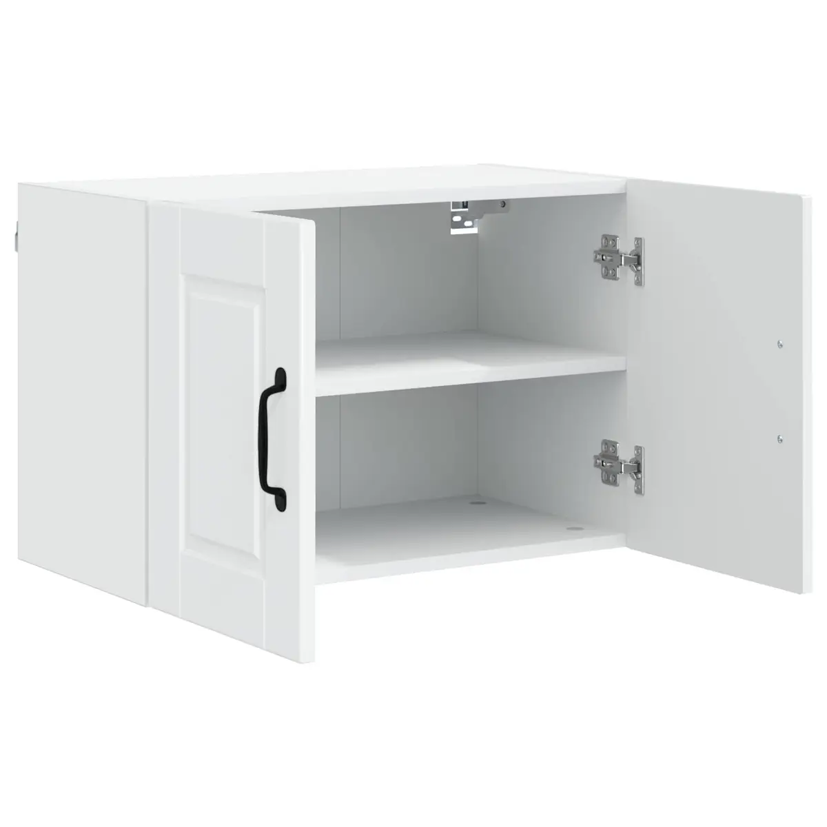 Wall Cabinet Kitchen Storage 60cm High Gloss White Engineered Wood Modern 2 Pack