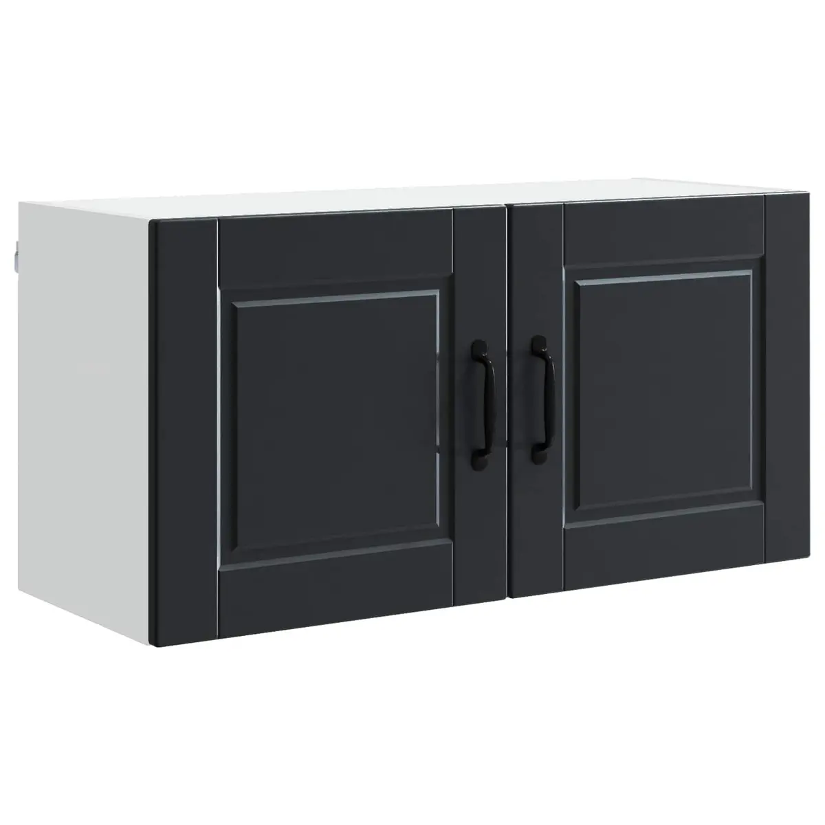 Wall Cabinet Kitchen Storage 80x31x40cm Black Engineered Wood Mounted Shelf