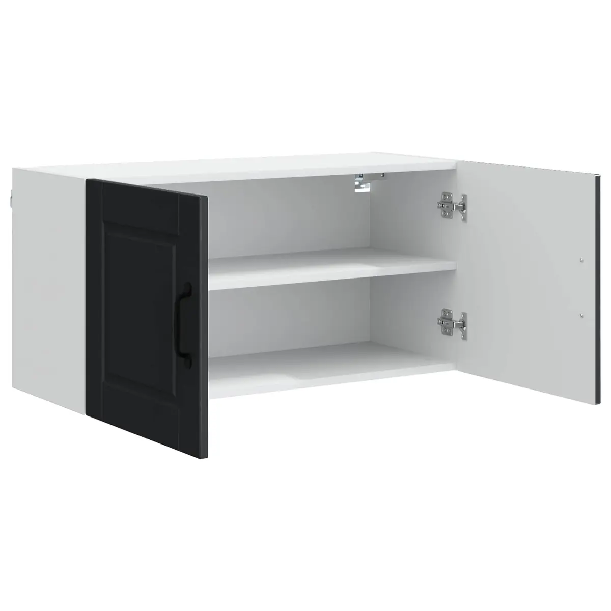 Wall Cabinet Kitchen Storage 80x31x40cm Black Engineered Wood Mounted Shelf