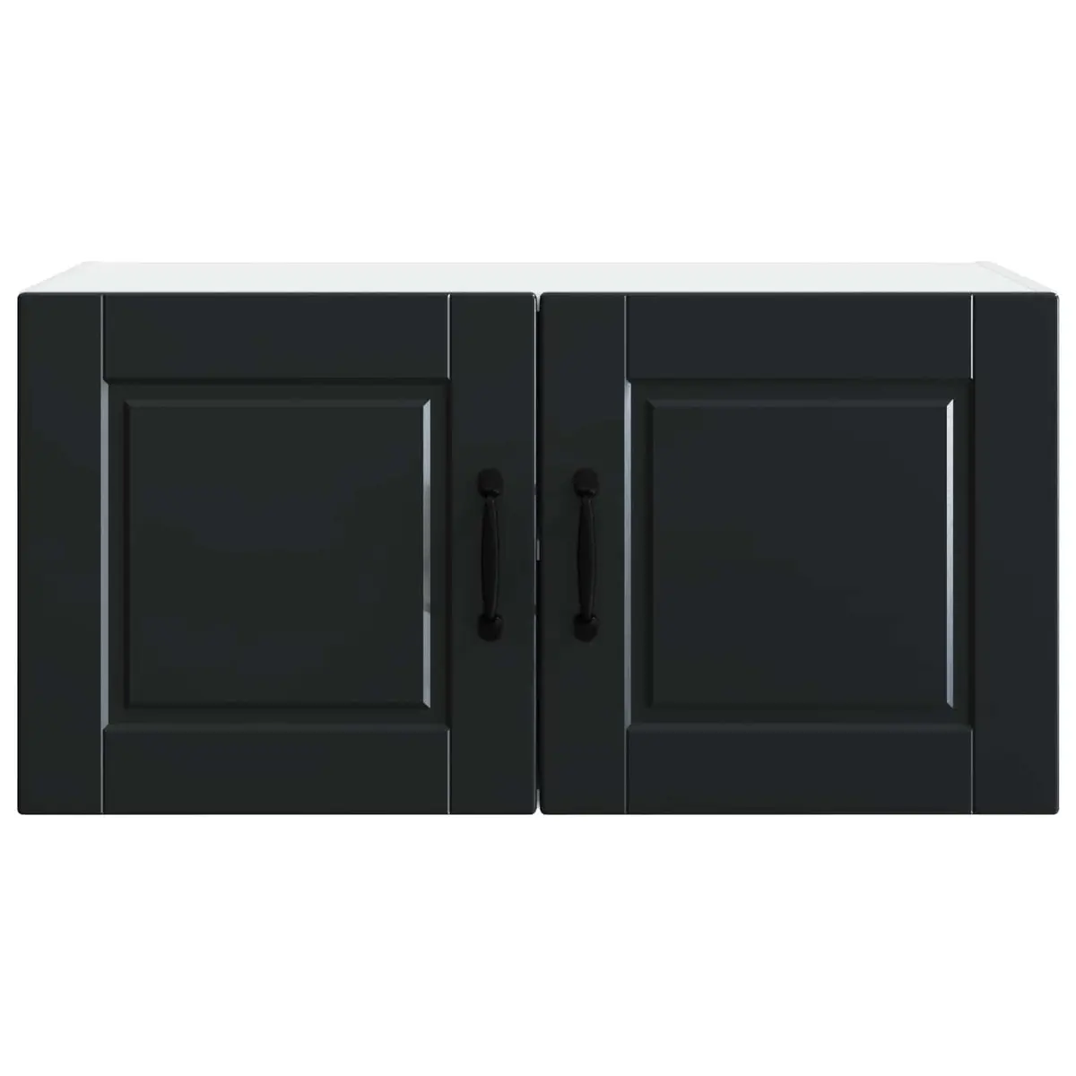 Wall Cabinet Kitchen Storage 80x31x40cm Black Engineered Wood Mounted Shelf
