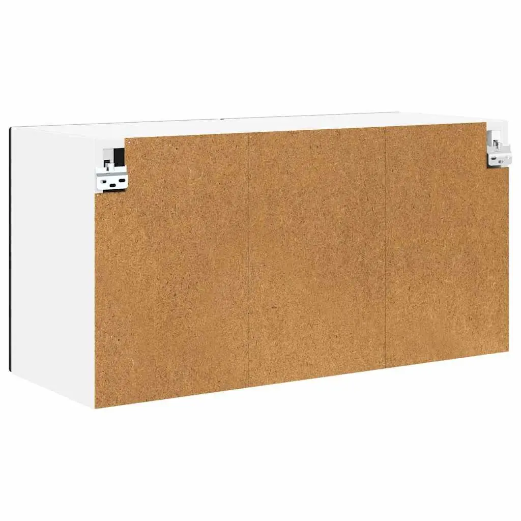 Wall Cabinet Kitchen Storage 80x31x40cm Black Engineered Wood Mounted Shelf