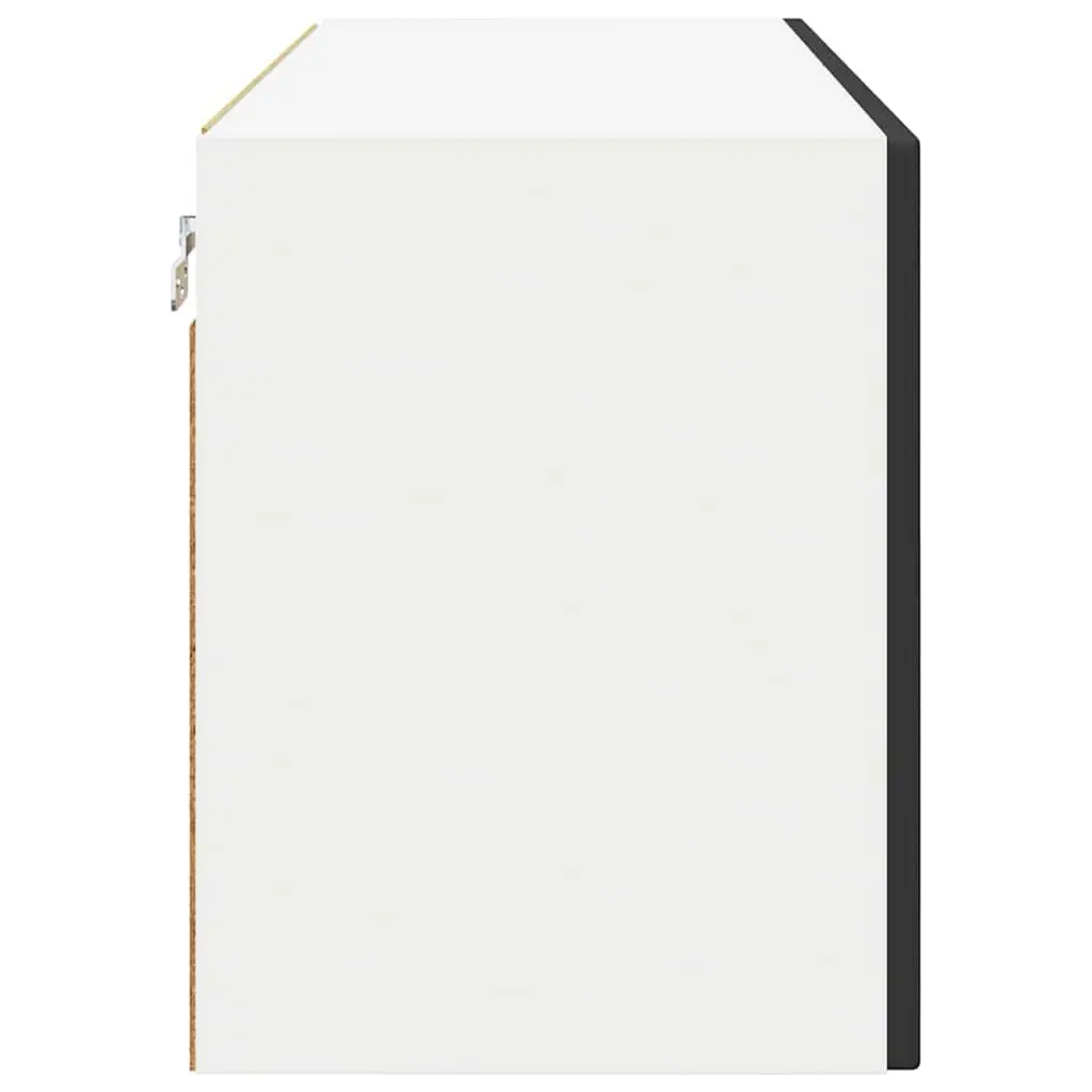 Wall Glass Cabinet Kitchen Storage 80x31x40cm Black Engineered Wood Modern