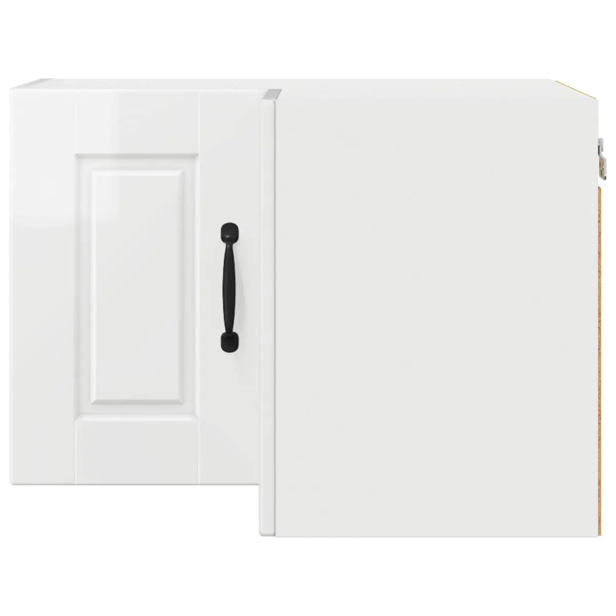 Wall Corner Kitchen Cabinet High Gloss White Storage Shelves Modern Design